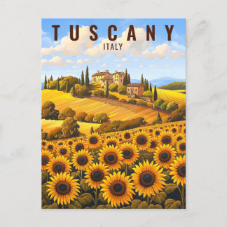 Carte Postale Peinture des Toscanes | Italie Travel Art