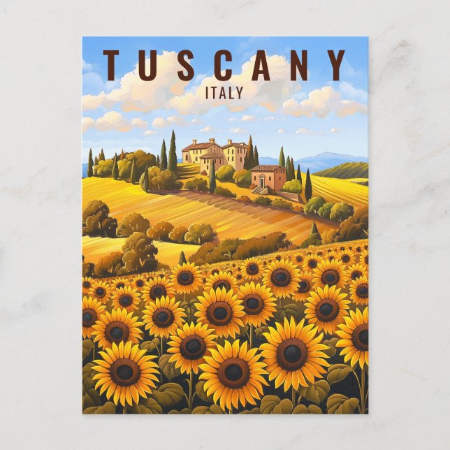 Carte Postale Peinture des Toscanes | Italie Travel Art (Devant)