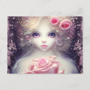 Carte Postale Peinture d'Imaginaire d'un chat bébé Fuffly SciFi