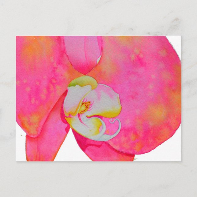 Carte Postale Peinture d'orchidée rose (Devant)