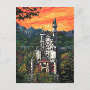 Carte Postale Peinture du château de Neuschwanstein
