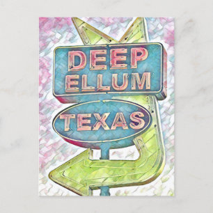 Carte Postale Peinture du panneau Deep Ellum, Dallas Texas