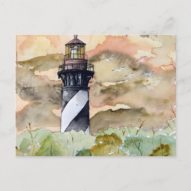 Carte Postale Peinture du phare St Augustine Florida (Devant)