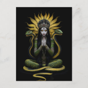 Carte Postale Peinture du portrait de la reine Naga Kanya déesse