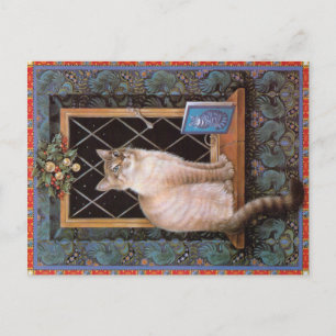 CARTE POSTALE PEINTURE EN CHAT 