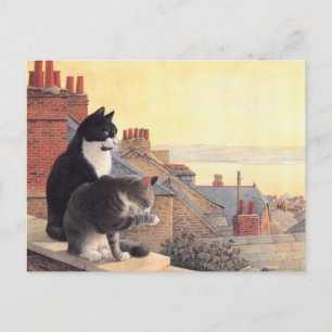 CARTE POSTALE PEINTURE EN CHAT 
