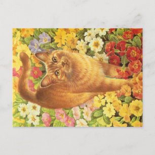 CARTE POSTALE PEINTURE EN CHAT 