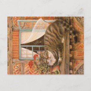 CARTE POSTALE PEINTURE EN CHAT 