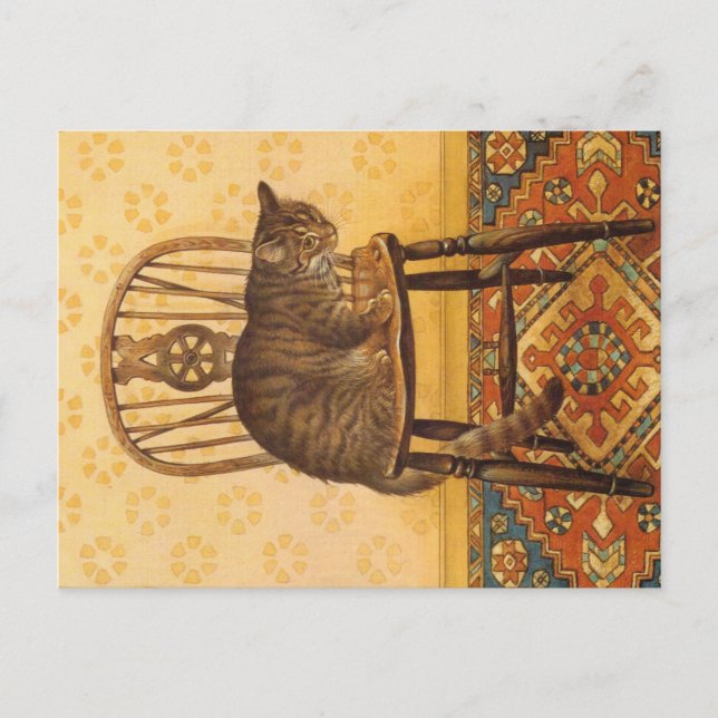 CARTE POSTALE PEINTURE EN CHAT (Devant)