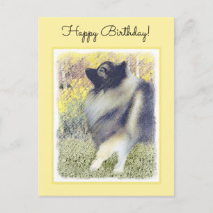 Carte Postale Peinture en teint de Keeshond - jolie art original