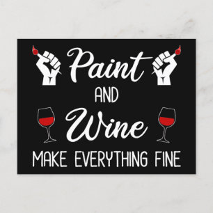 Carte Postale Peinture et vin Rendre tout fin