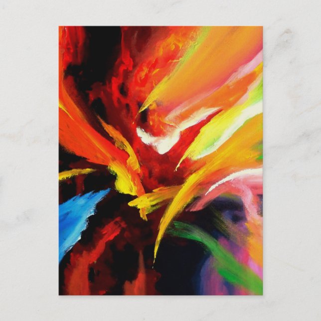 Carte Postale Peinture expressionniste tendance Abstraite modern (Devant)