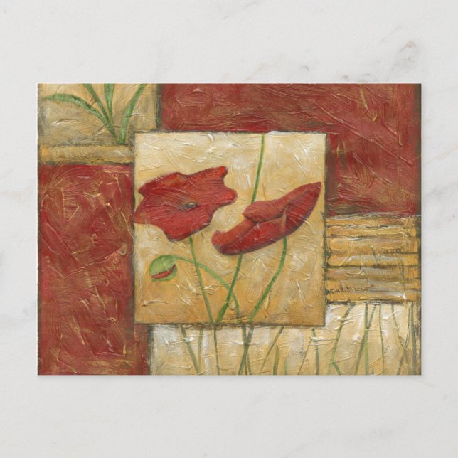 Carte Postale Peinture florale avec traits de pinceau visibles (Devant)