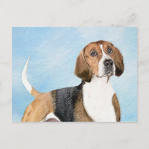 Carte Postale Peinture Foxhound en anglais - Joli art original c