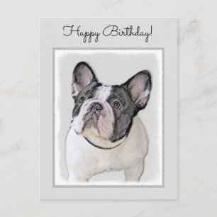 Carte Postale Peinture française de Bulldog (Pied de broche) - A