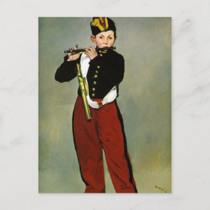 Carte Postale Peinture impressionniste de jeune Flûtiste