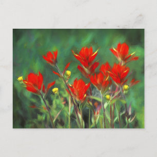 Carte Postale Peinture indienne de pinceau - Art Fleur original