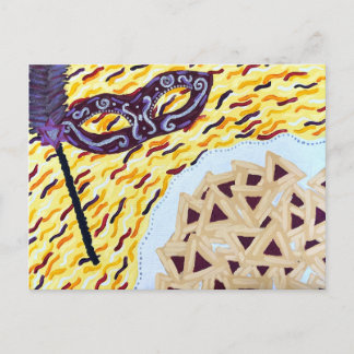 Carte Postale Peinture Joyeux Pourim
