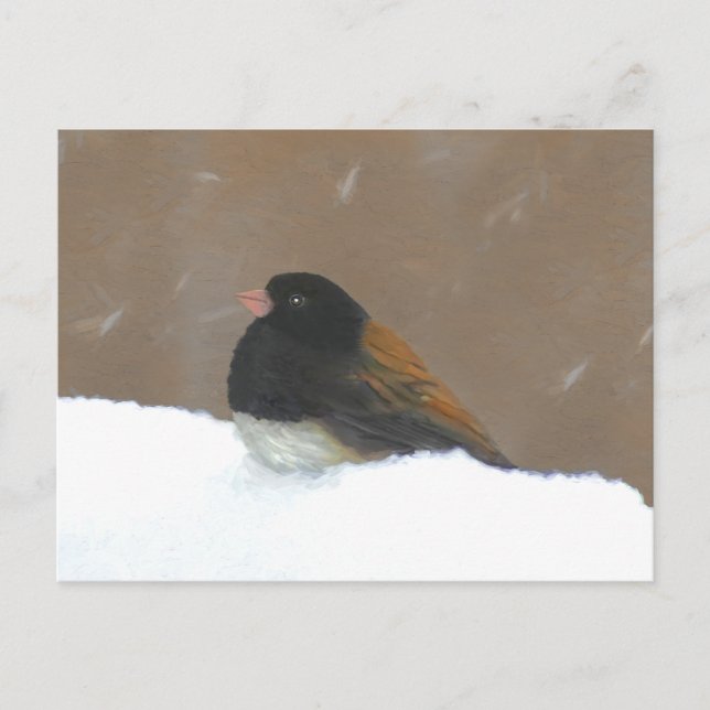 Carte Postale Peinture Junco foncée - Art original pour oiseaux (Devant)