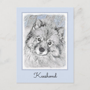 Carte Postale Peinture Keeshond Beth - Joli art original chien