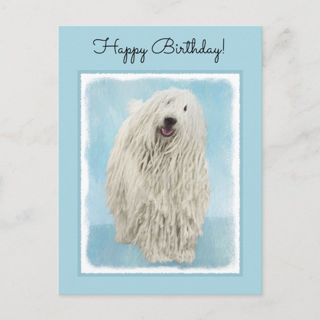 Carte Postale Peinture Komondor - Cute Original Chien Art (Devant)