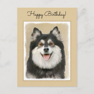Carte Postale Peinture Lapphund Finlandaise - Joli art original 