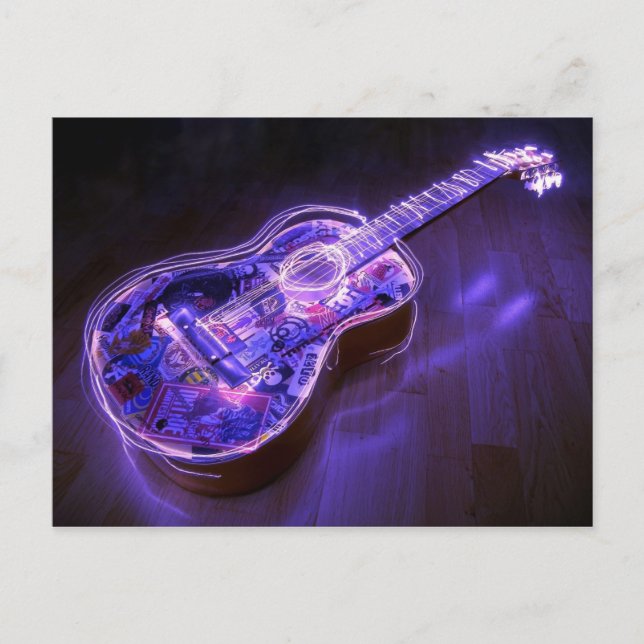 Carte Postale Peinture légère : guitare - (Devant)