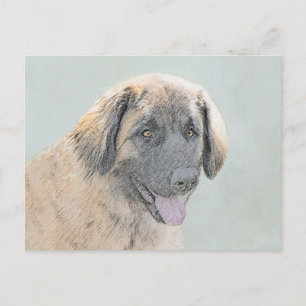 Carte Postale Peinture Leonberger - Joli art original chien