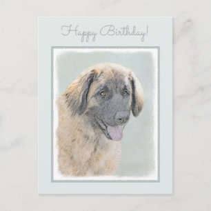 Carte Postale Peinture Leonberger - Joli art original chien