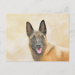 Carte Postale Peinture Malinoise belge - Cute Original Chien Art