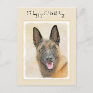 Carte Postale Peinture Malinoise belge - Cute Original Chien Art