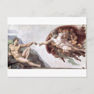 Carte Postale Peinture Michelangelo originale dans la chapelle d