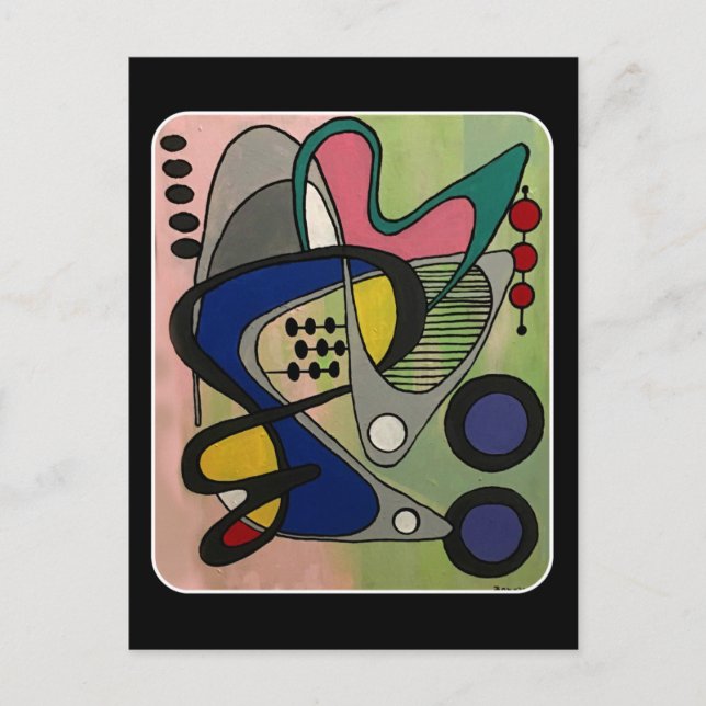 Carte Postale peinture 'Mid-Cent Mod Abst, Astro Picnic' sur un (Devant)