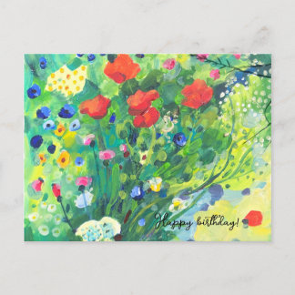 Carte Postale peinture moderne, pavots au soleil