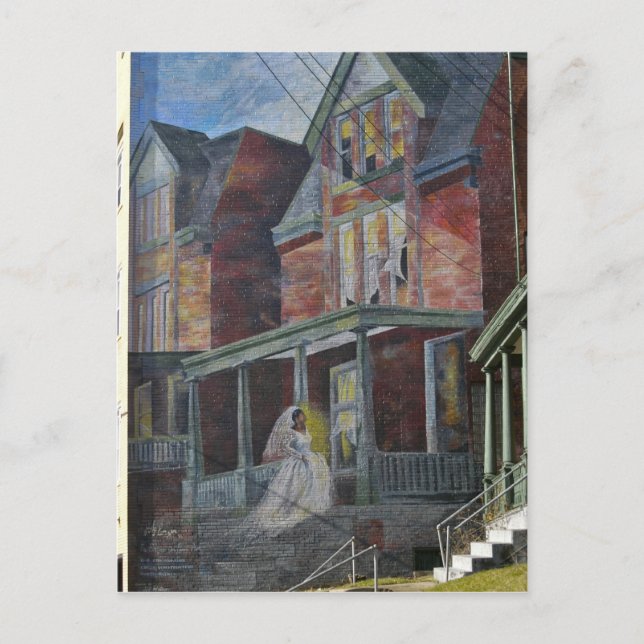 Carte Postale Peinture murale : la mariée entrant dans sa "maiso (Devant)