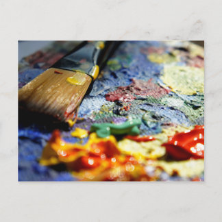 Carte Postale Peinture Palette Closeudo