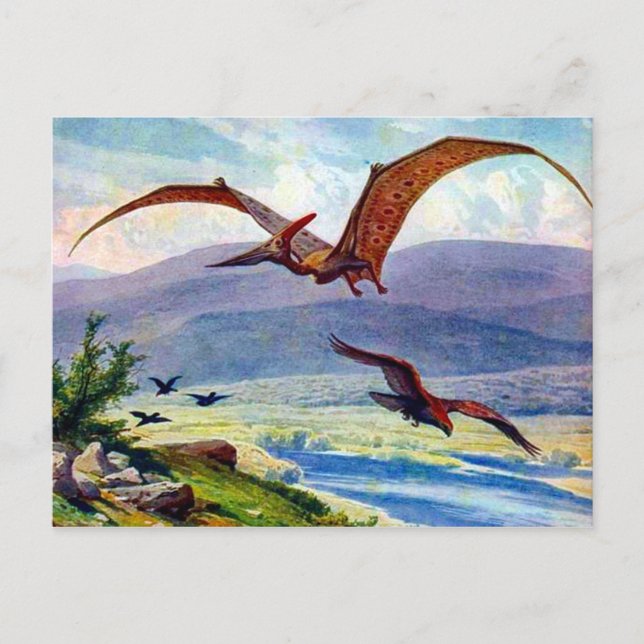 Carte Postale Peinture Pteranodon vintage par Heinrich Harder (Devant)