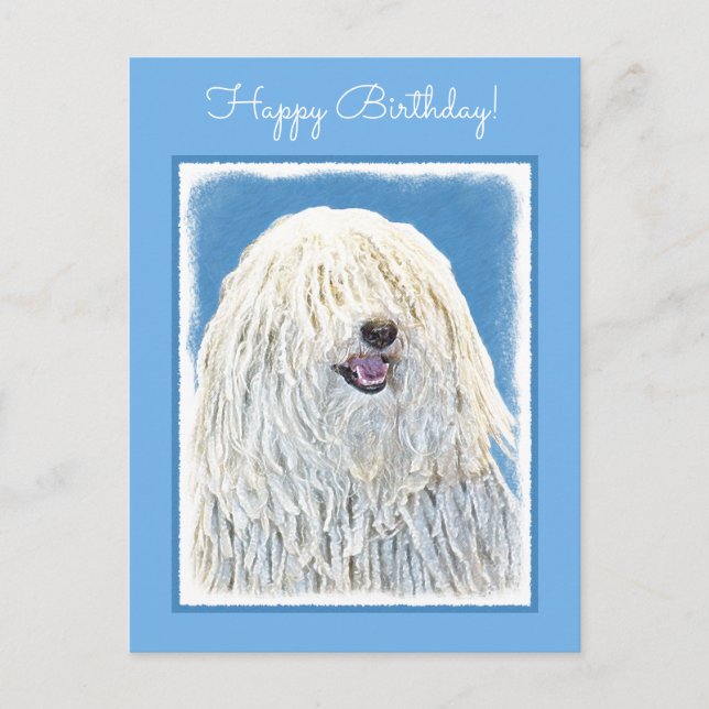 Carte Postale Peinture Puli - Cute Original Chien Art (Devant)