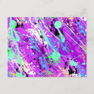 Carte Postale Peinture rétro des années 80 - Violet