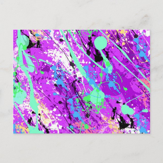 Carte Postale Peinture rétro des années 80 - Violet (Devant)