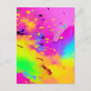 Carte Postale Peinture rose Et Plus Abstraite