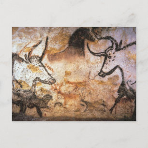 Carte Postale Peinture rupestre de taureaux de Lascaux
