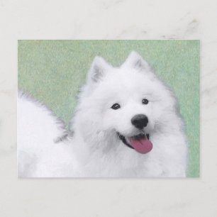 Carte Postale Peinture Samoyed - Cute Original Chien Art