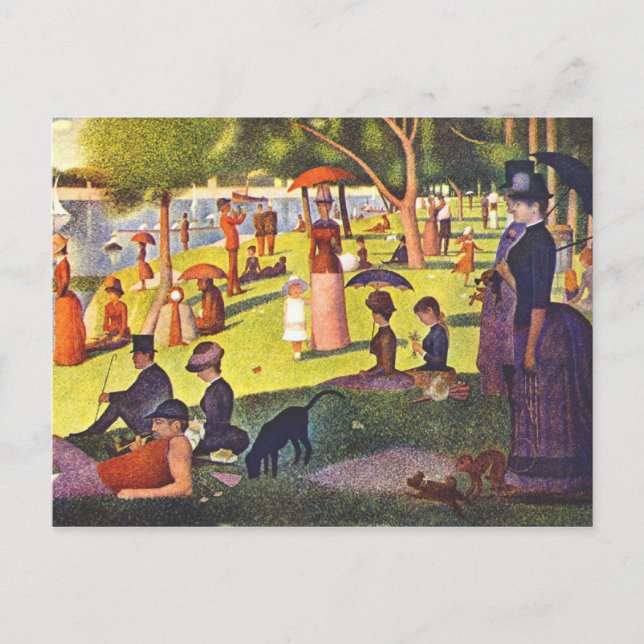 Carte Postale Peinture Seurat Dimanche Après-Midi (Devant)