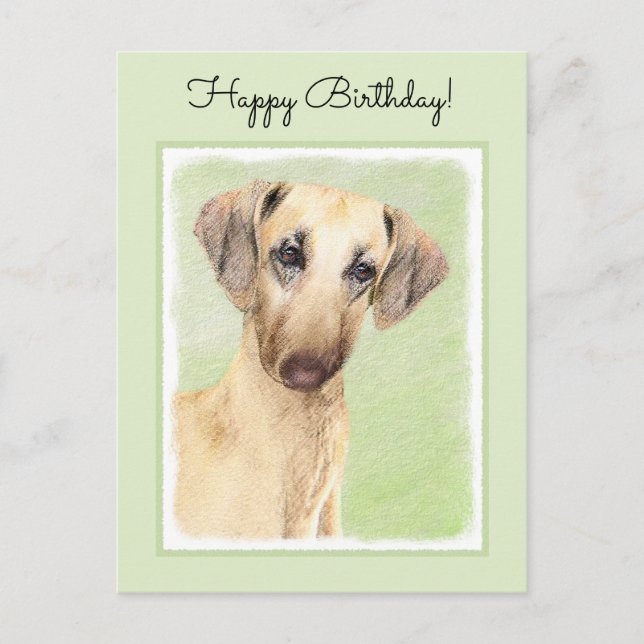Carte Postale Peinture Sloughis - Joli art original pour chien (Devant)