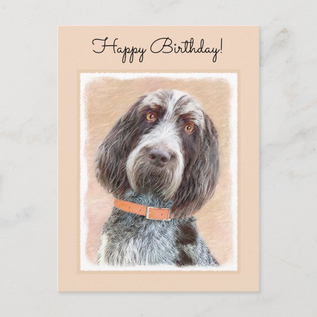 Carte Postale Peinture Spinone Italiano - Belle Art Original Chi (Devant)