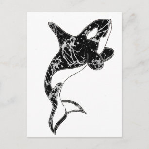 Carte Postale Peinture Splatter Orca Art