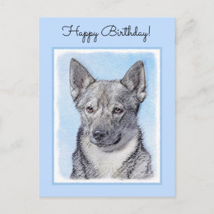 Carte Postale Peinture Suédoise Vallhund - Cute Original Chien A