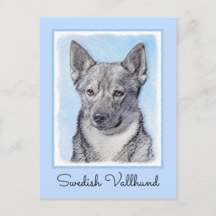 Carte Postale Peinture Suédoise Vallhund - Cute Original Chien A