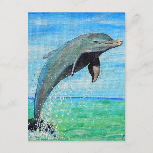 Carte Postale Peinture sur dauphin (Devant)